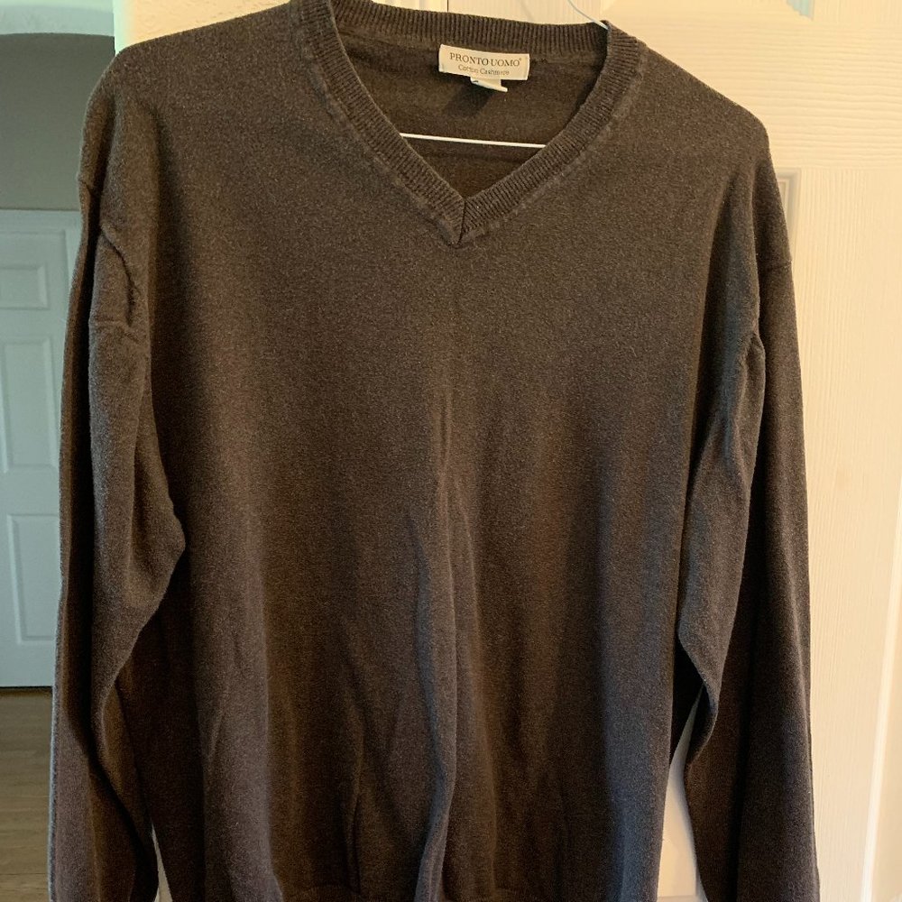 Pronto Uomo  Brown V-Neck Sweater XL